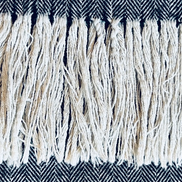 Softer Than Cashmere Gray Herringbone Fringe Scarf - Picture 3 of 7